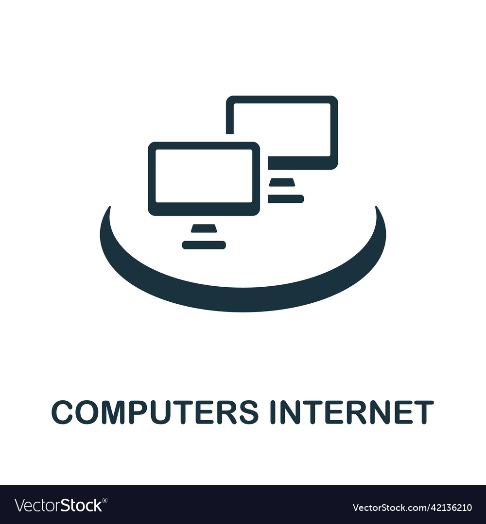 Computers intranet flat icon colored element sign vector image Computers intranet flat icon colored element sign