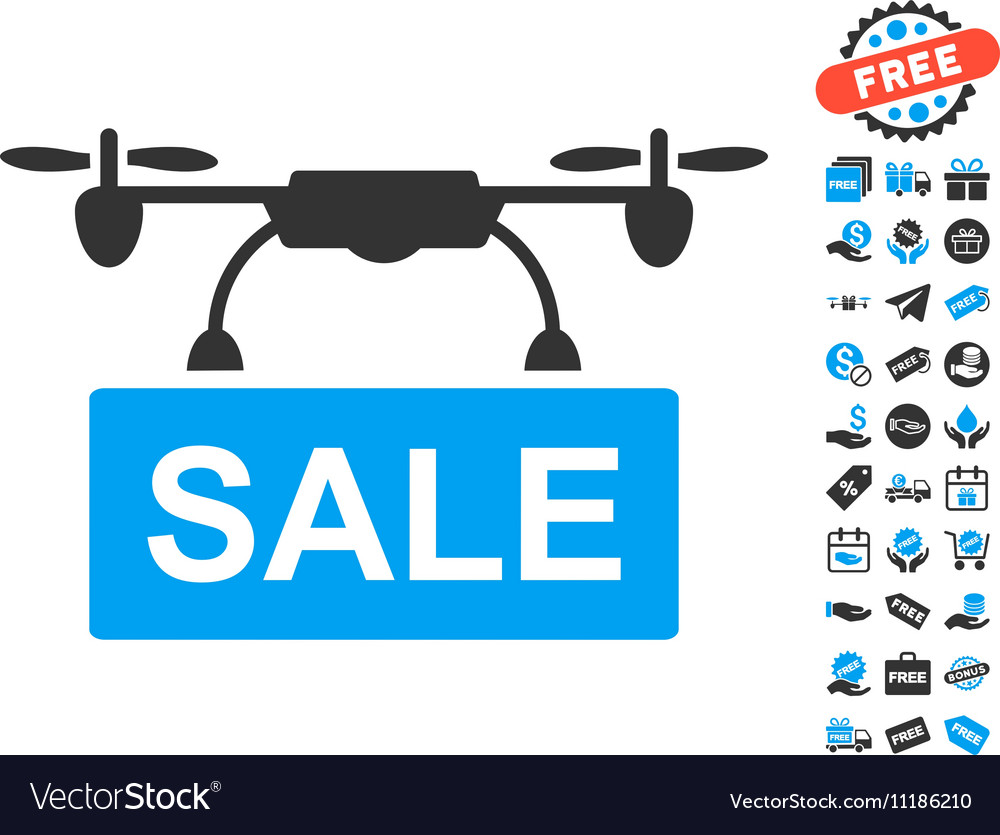 Drone sale icon with free bonus