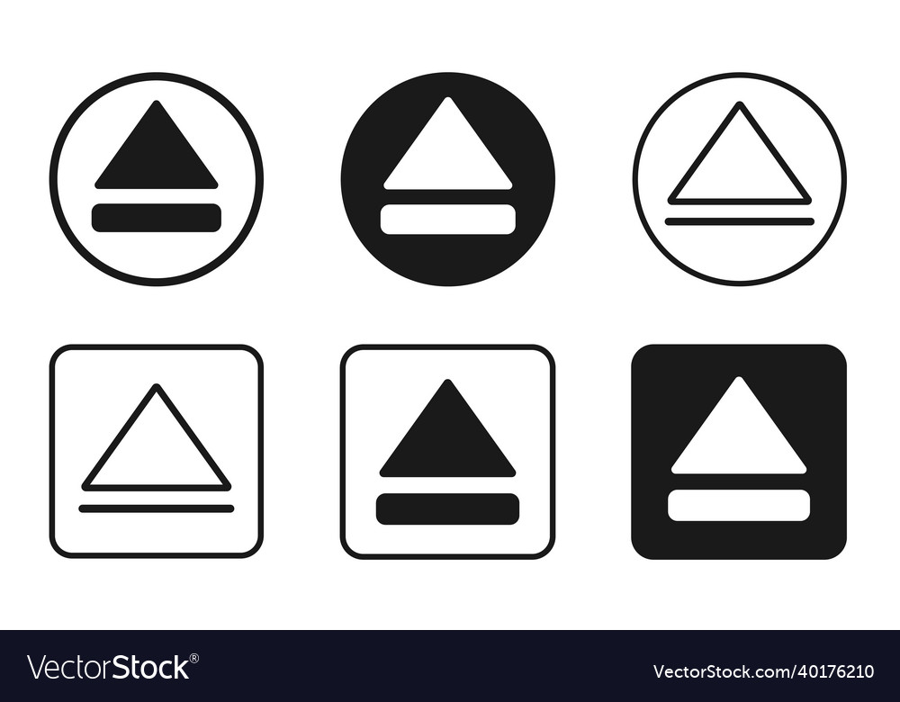Eject icon set flat