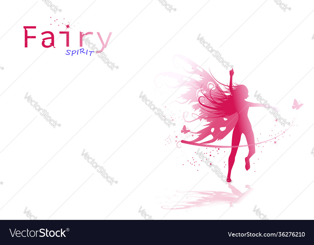 Fairy Dancing Butterfly With Stars Sparkle Nature Vector Image