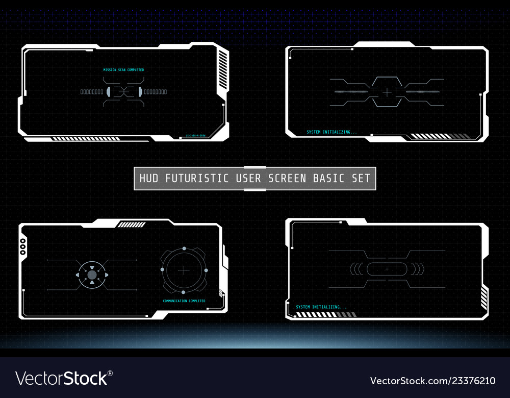 Hud futuristic user screen basic elements set vector image Hud futuristic user screen basic elements set