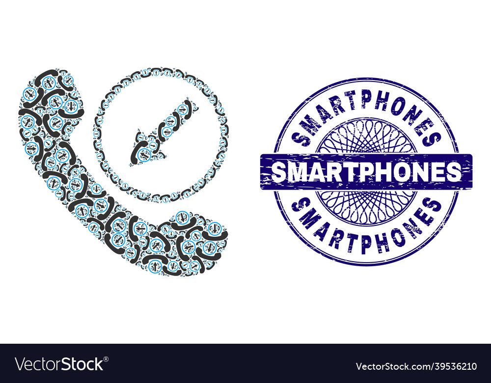 Incoming call recursion collage vector image Incoming call recursion collage