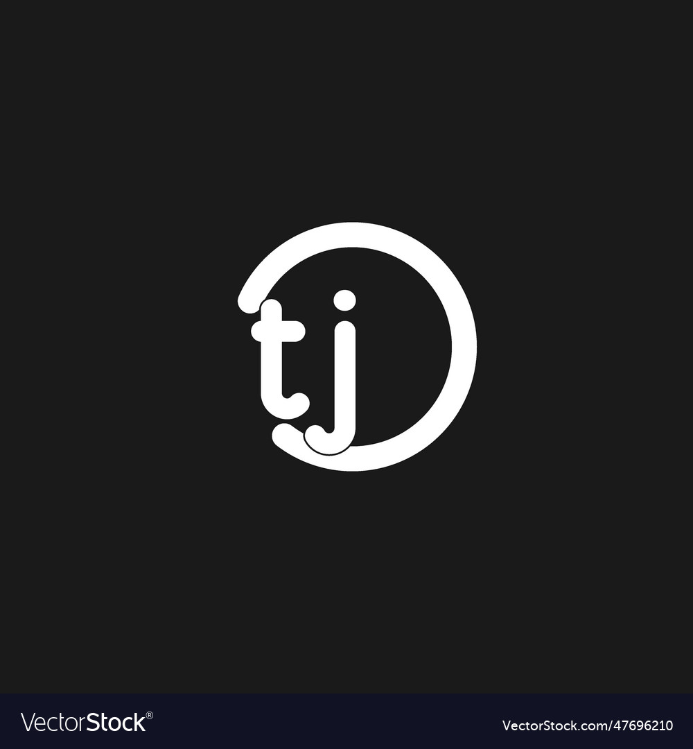 Initials tj logo monogram with simple circles Vector Image