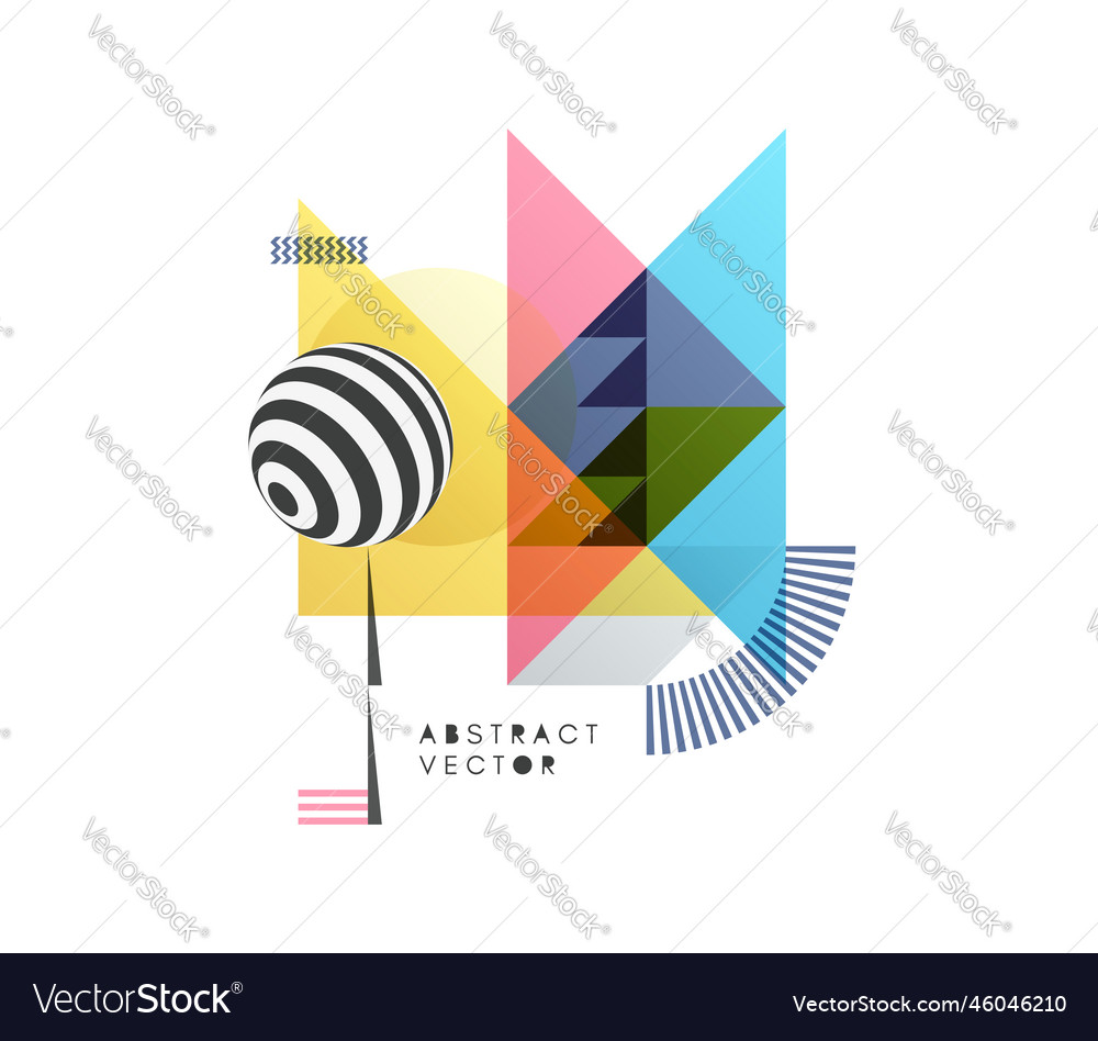 Omposition with striped sphere and various