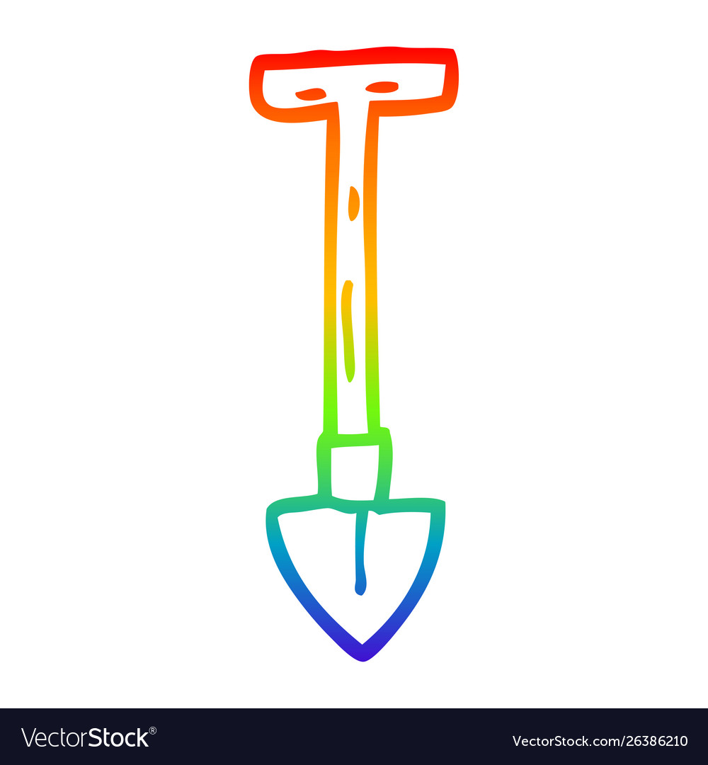 Regenbogen Gradienten Linie Zeichnung Cartoon Spade