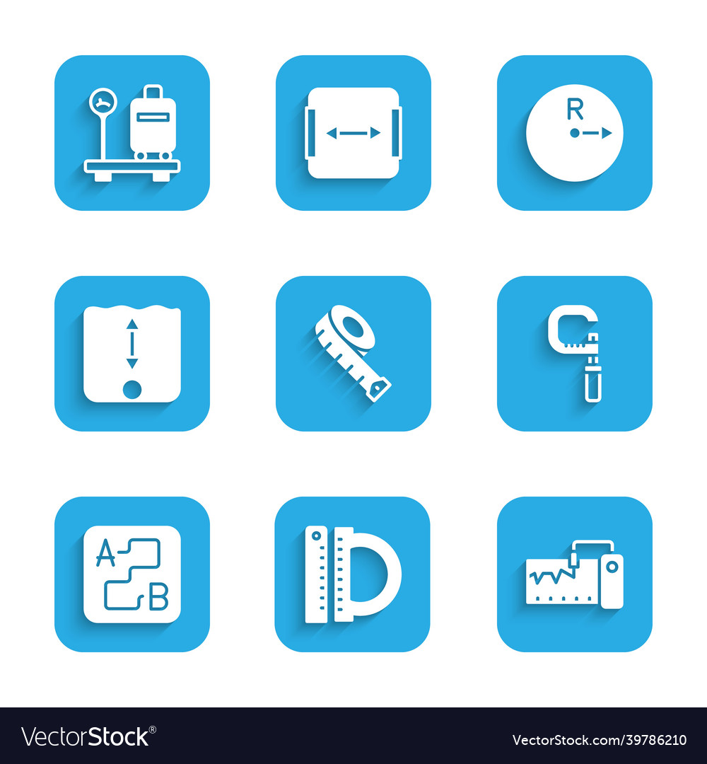 Set measuring tape protractor and ruler vector image Set measuring tape protractor and ruler