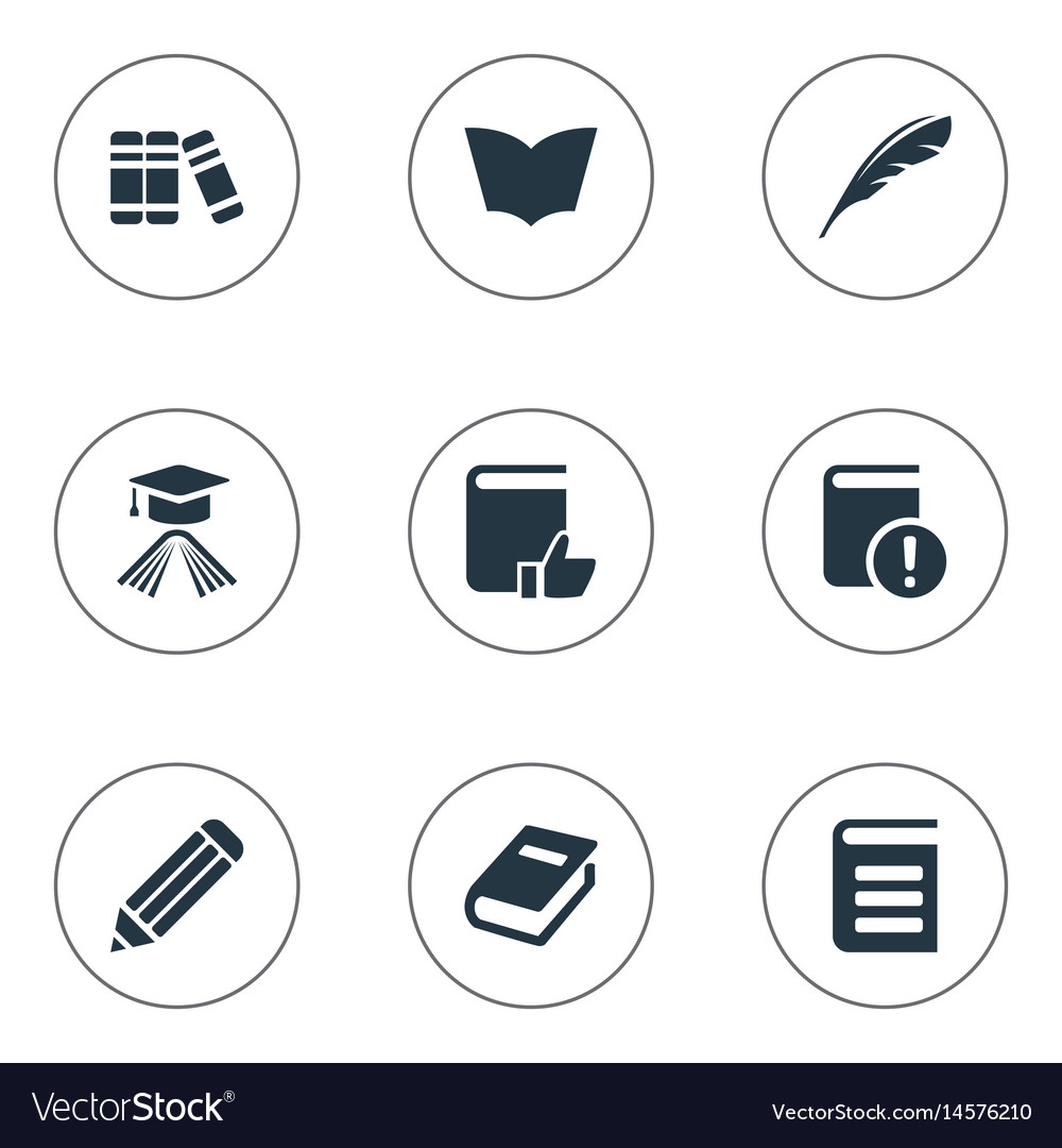 Set of simple reading icons