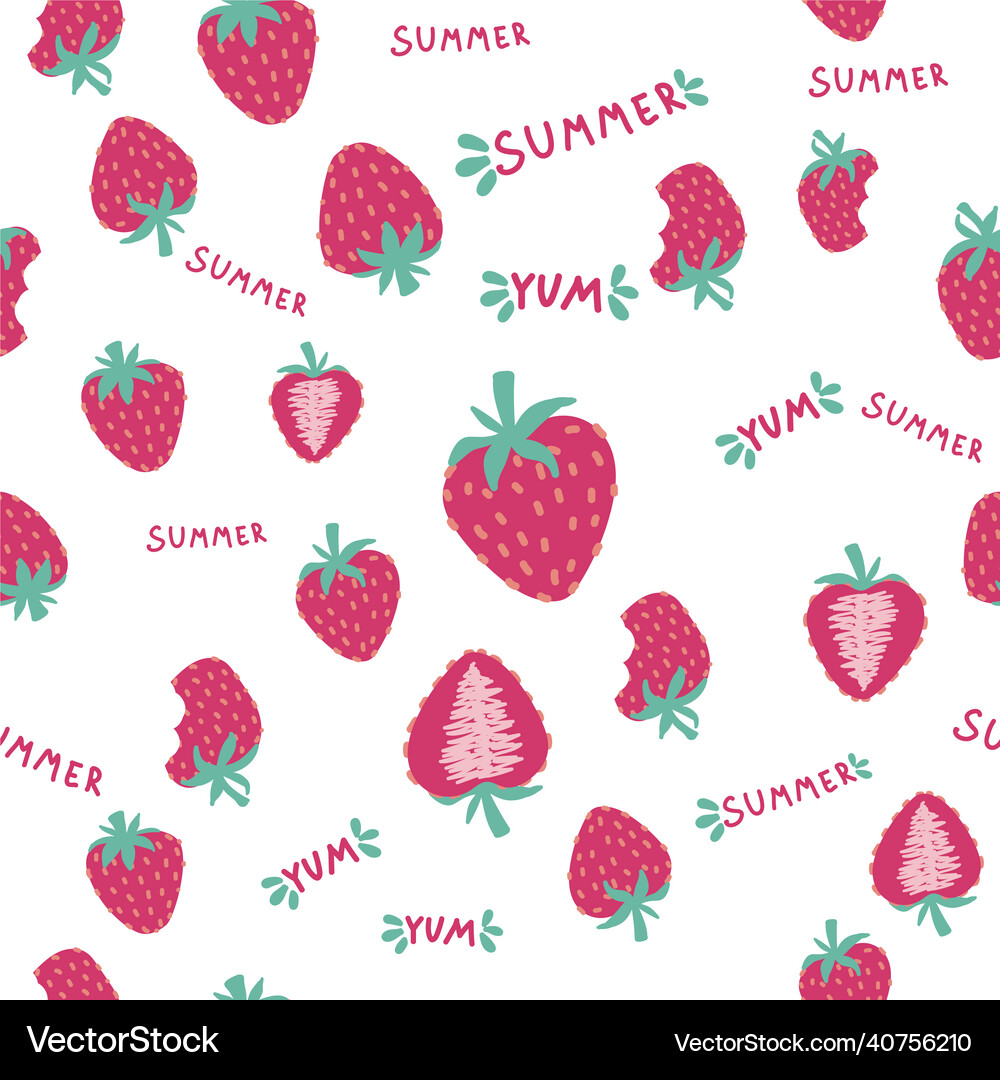 Strawberry patterns red Royalty Free Vector Image