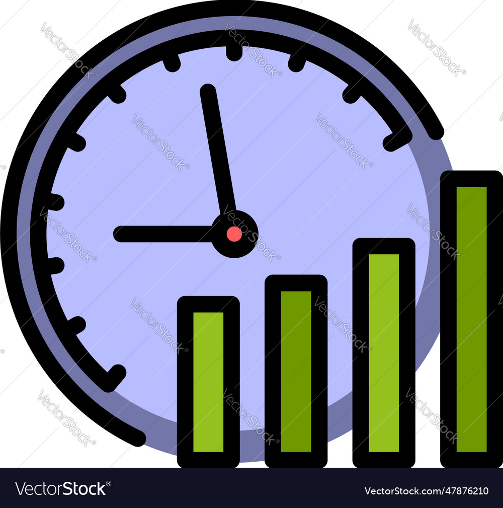 Time graph icon flat Royalty Free Vector Image