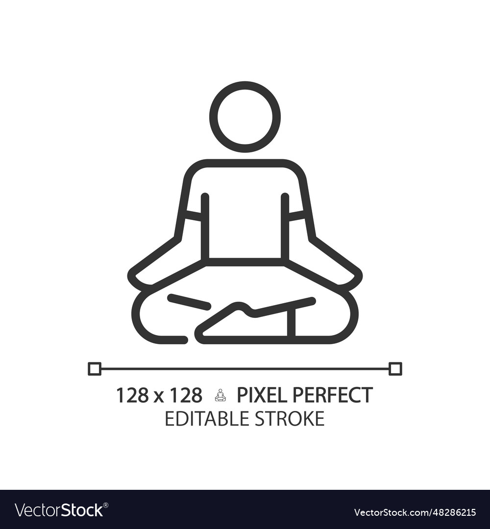 2d customizable lotus position black linear icon vector image 2d customizable lotus position black linear icon