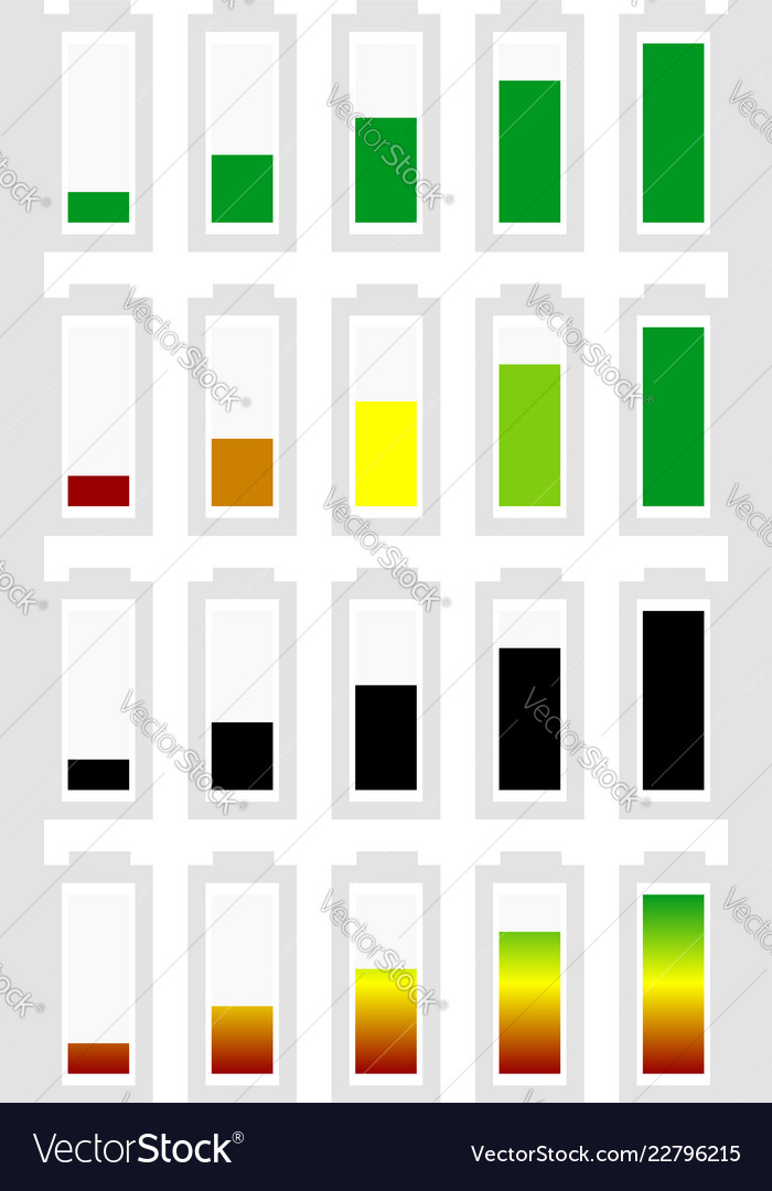 Batterie-Level-Anzeige Symbol gesetzt von niedrig