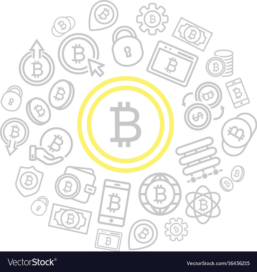 Bitcoin Liniensymbole Set