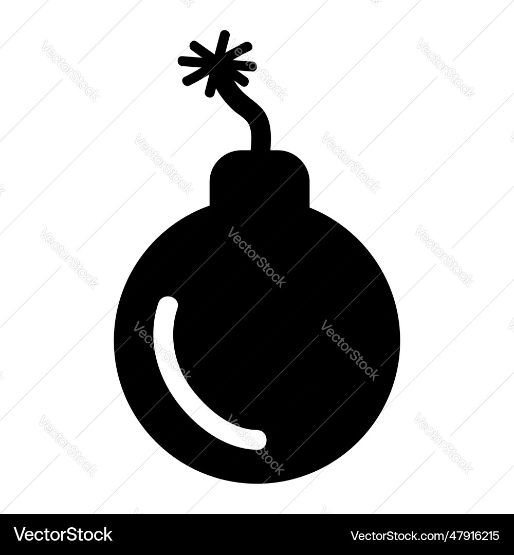 Bomb simple icon isolated on white Royalty Free Vector Image