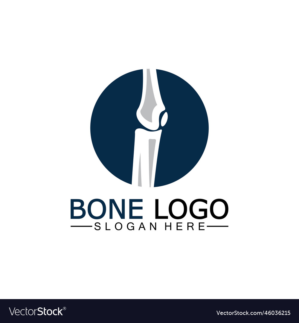 Bone logo template symbol of joint knee