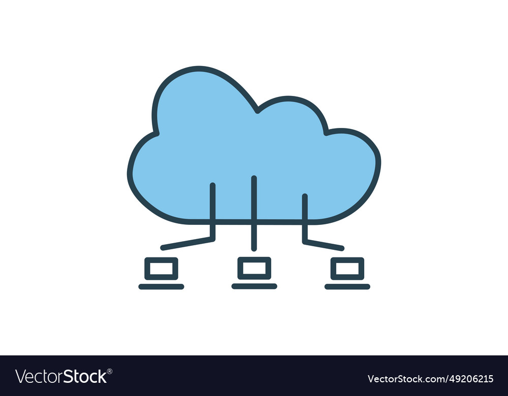 Cloud computing icon related to device vector image Cloud computing icon related to device