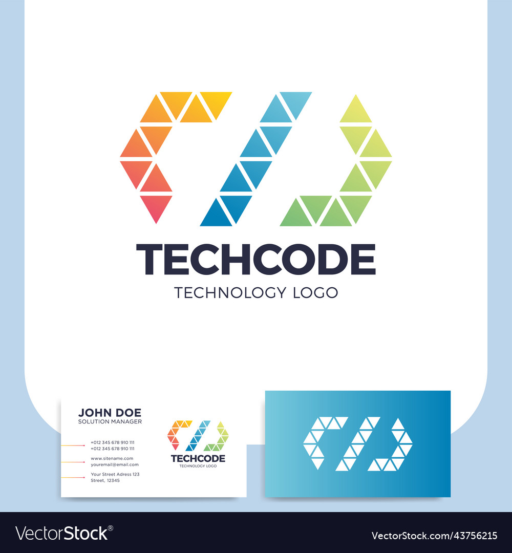 Code or coding logo of a stylized triangle shape