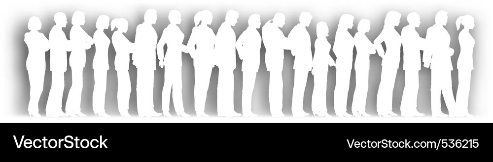 Cutout queue Royalty Free Vector Image - VectorStock