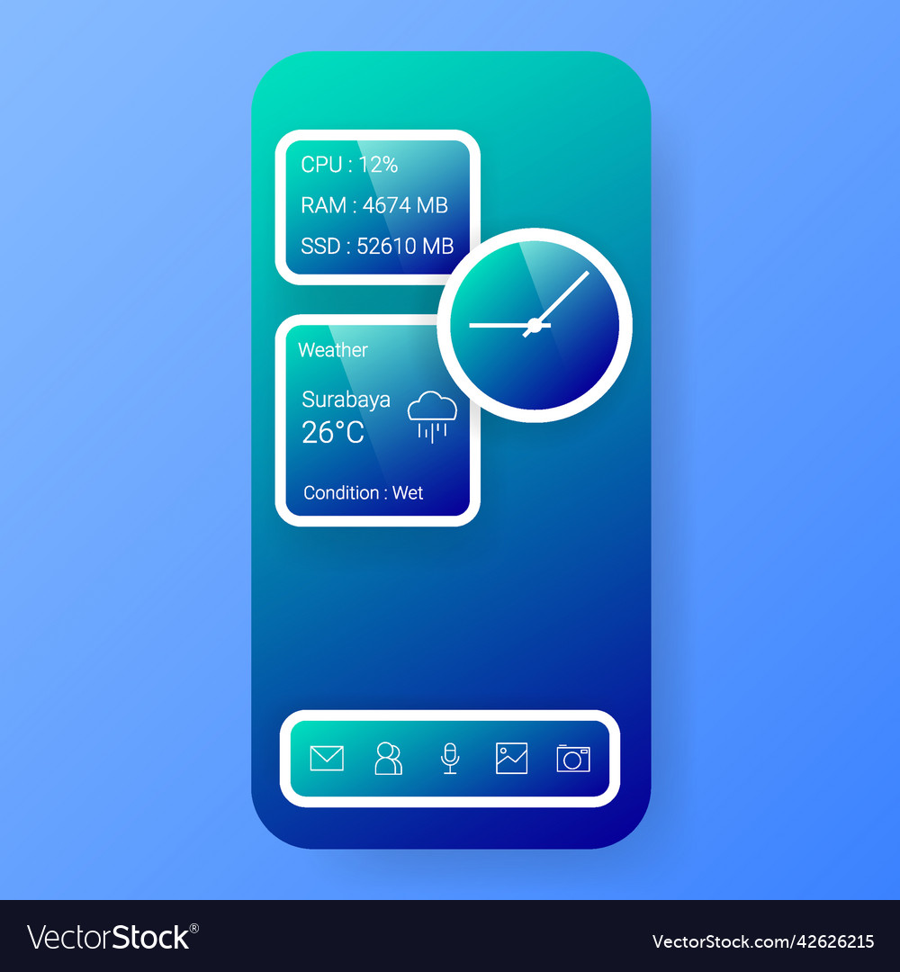 Elegant smartphone user interface widget weather