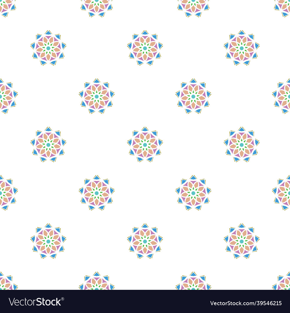Hand-drawn multicolor repeat pattern