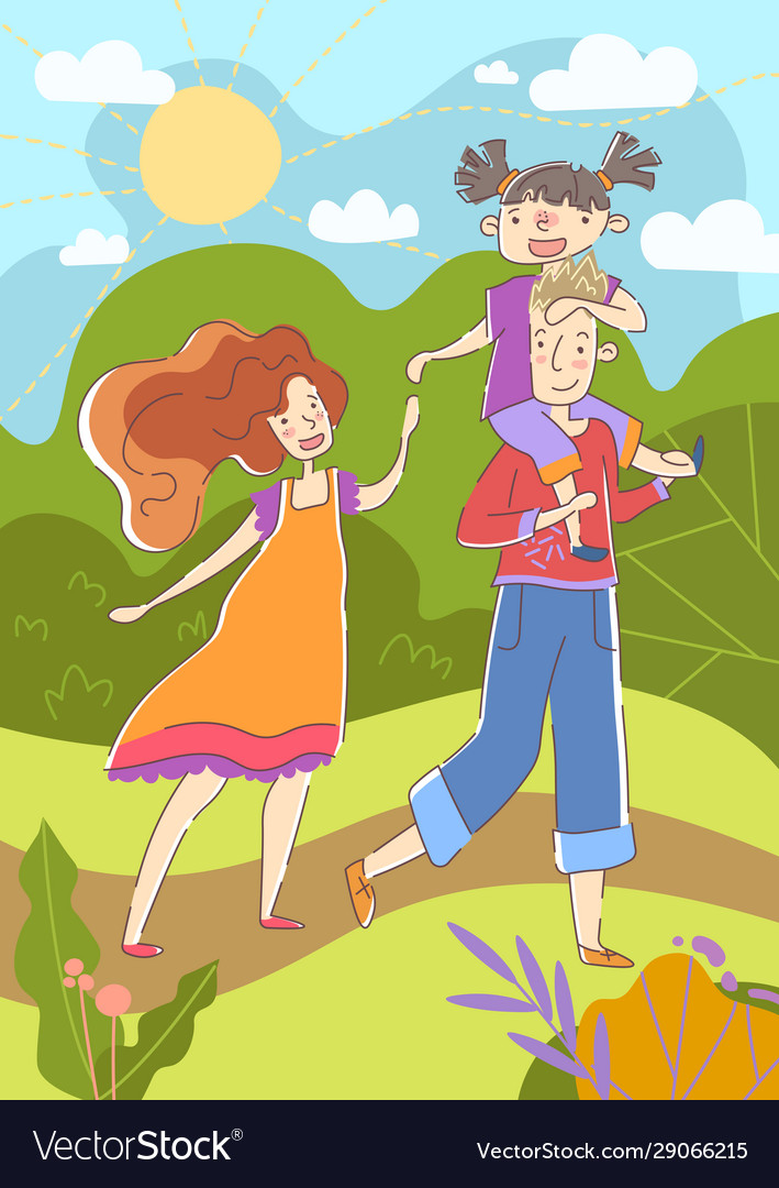 Happiness Concept Couple Enjoy A Day In A Park On Vector Image