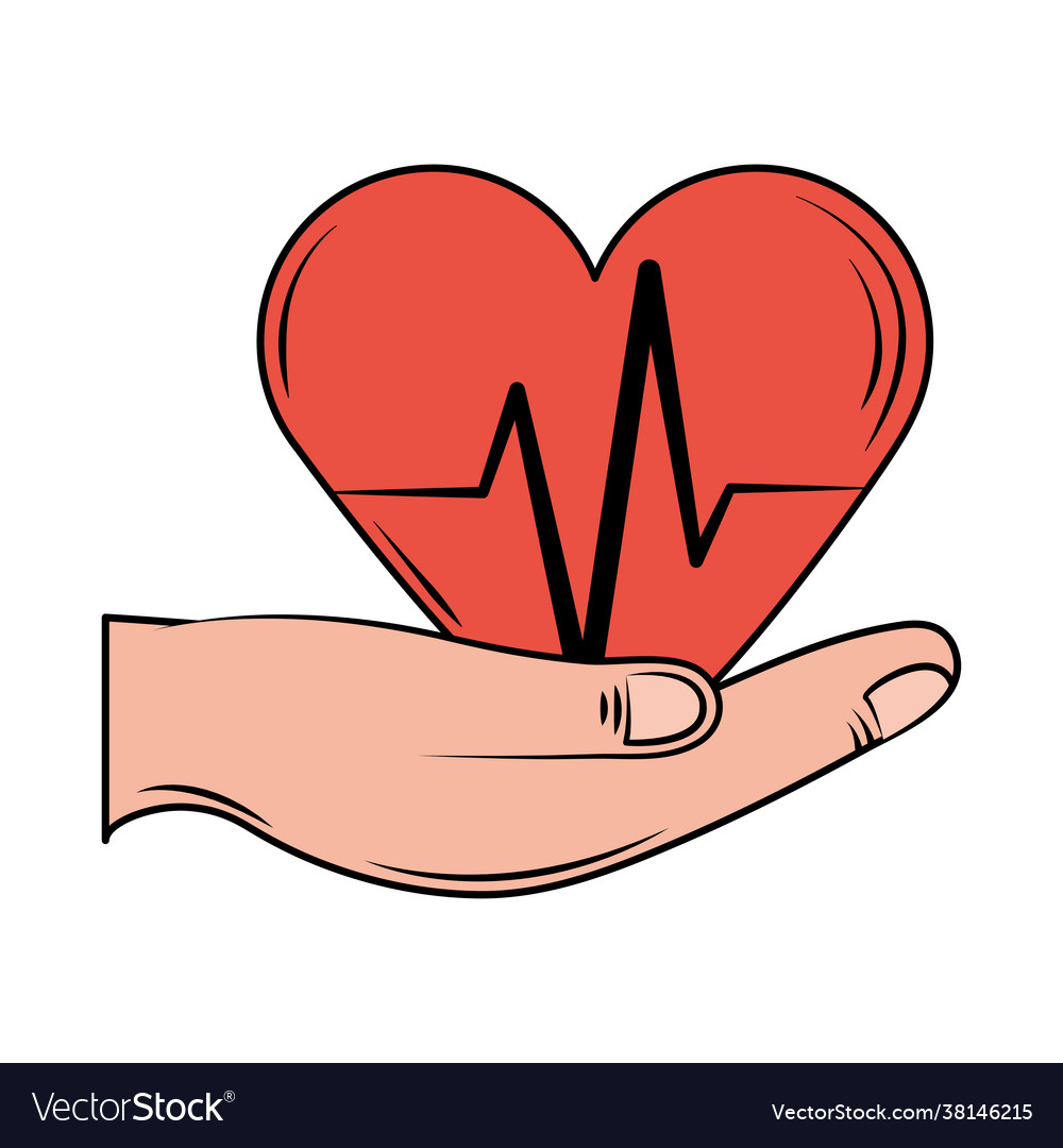 Health insurance heartbeat Royalty Free Vector Image