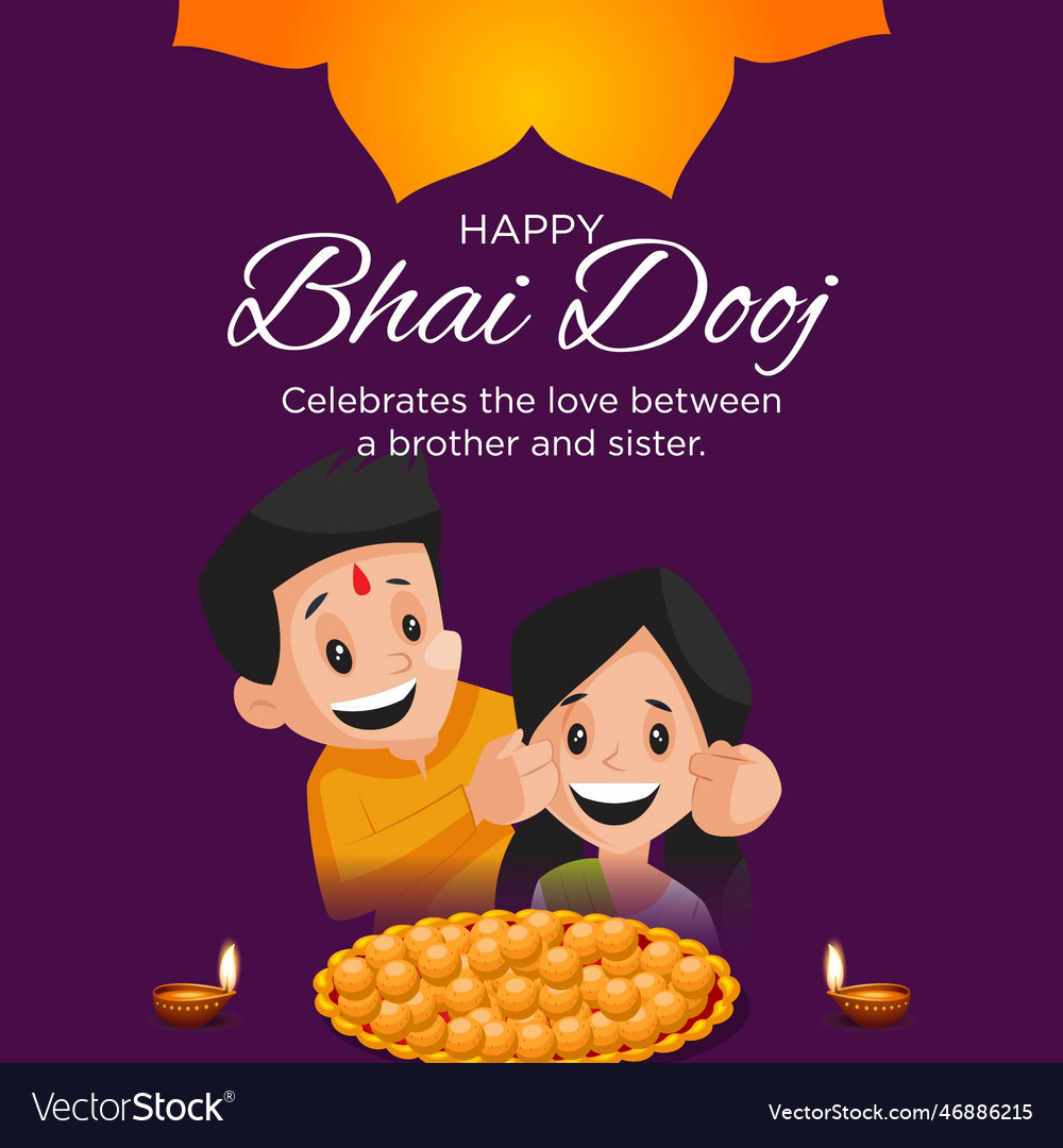 Indian festival happy bhai dooj Royalty Free Vector Image