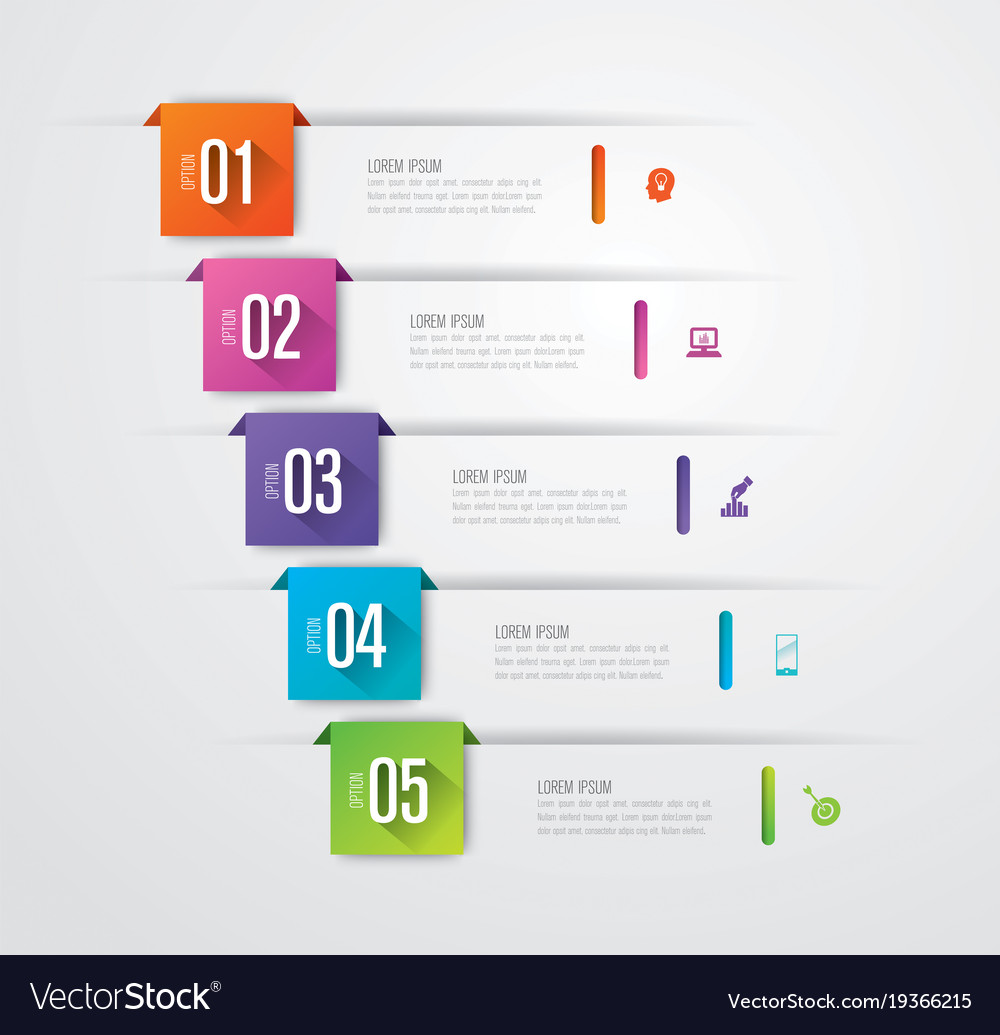 Infographics design with 5 options Royalty Free Vector Image