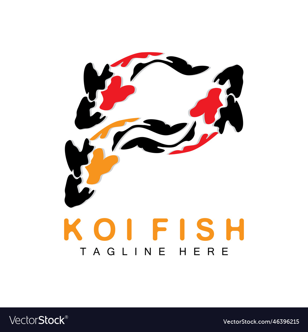 Koi fish logo design chinese lucky and triumph Vector Image