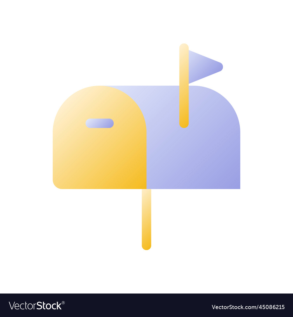 Mailbox flat gradient two-color ui icon vector image Mailbox flat gradient two-color ui icon