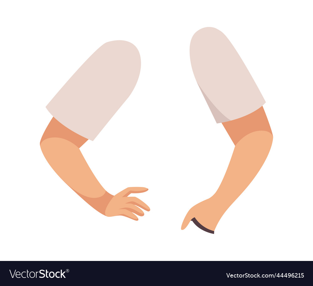 Man character arms as constructor with separated vector image Man character arms as constructor with separated