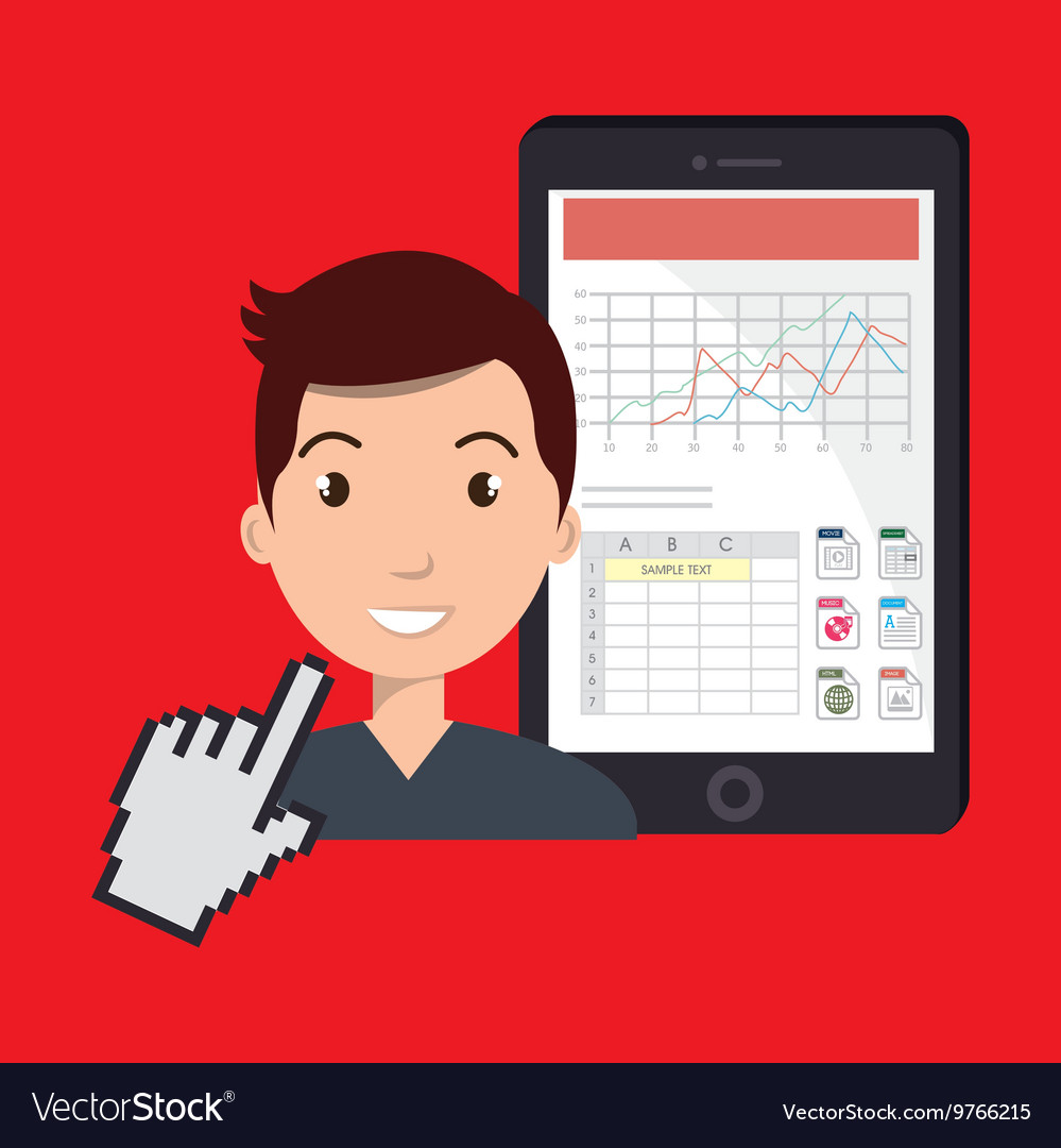 Man with cellphone isolated icon design