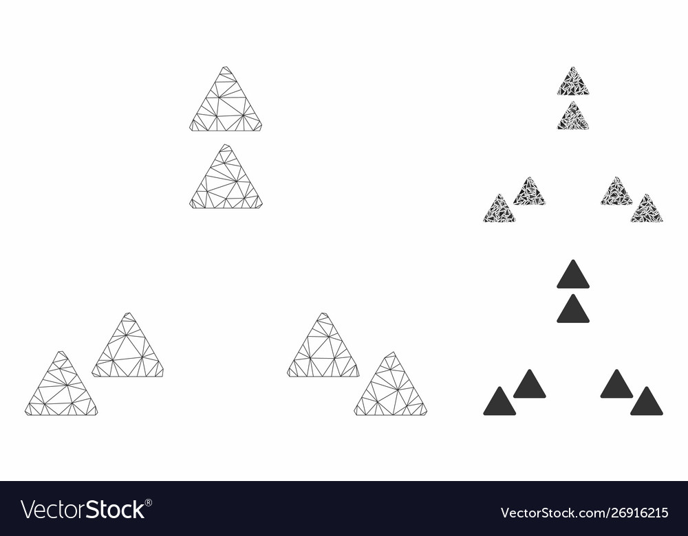 Move out triangles mesh 2d model vector image Move out triangles mesh 2d model
