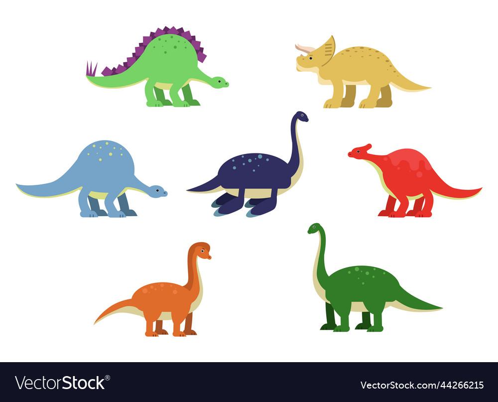 Plant eating and herbivorous dinosaurs as wild Vector Image