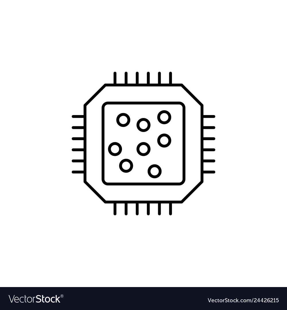 Processor line icon for websites and mobile