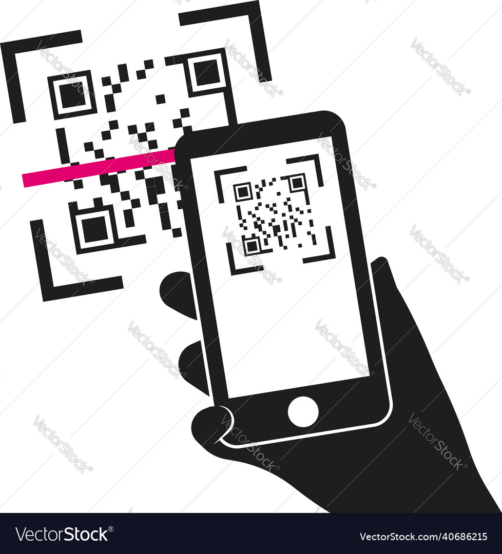 Scan the qr code on your smartphone image vector image Scan the qr code on your smartphone image