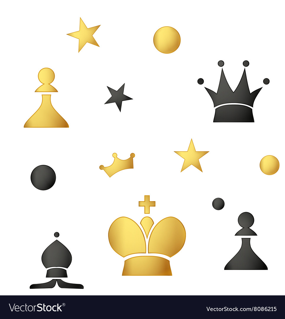 Seamless pattern of colored chess pieces