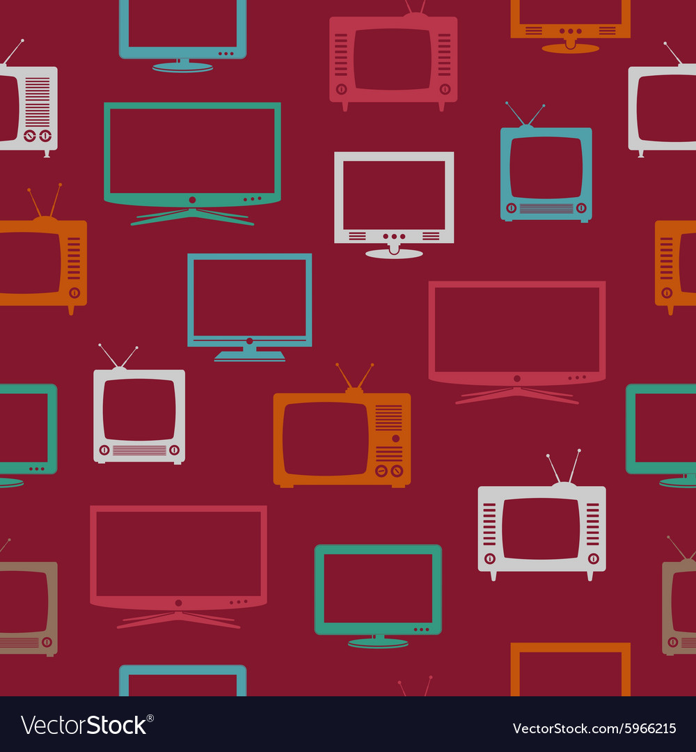 Seamless pattern with tv set