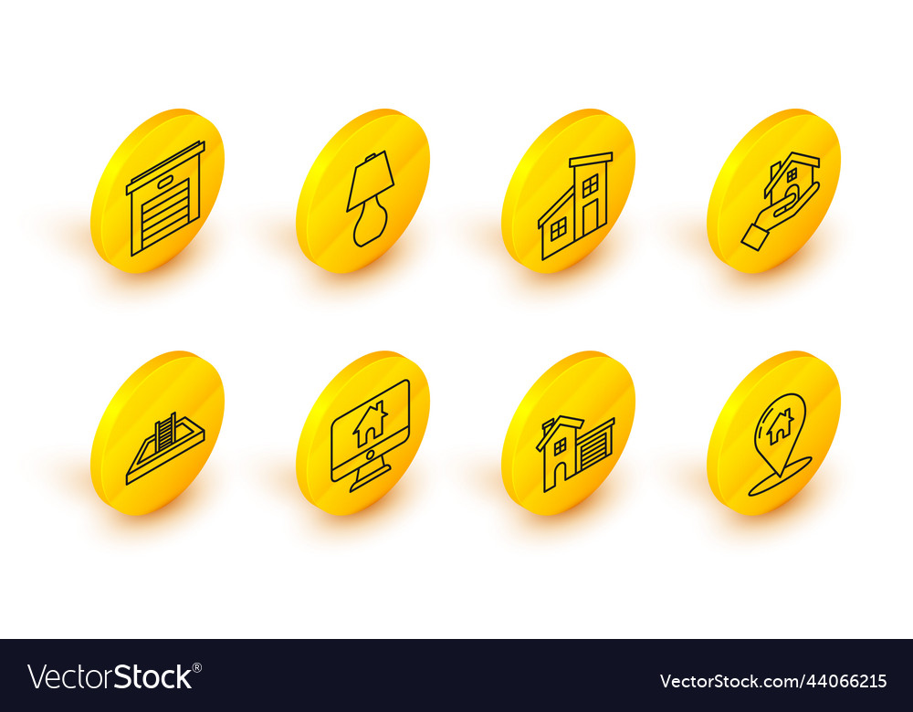 Linienkartenzeiger mit Hauscomputer einstellen vector image Linienkartenzeiger mit Hauscomputer einstellen