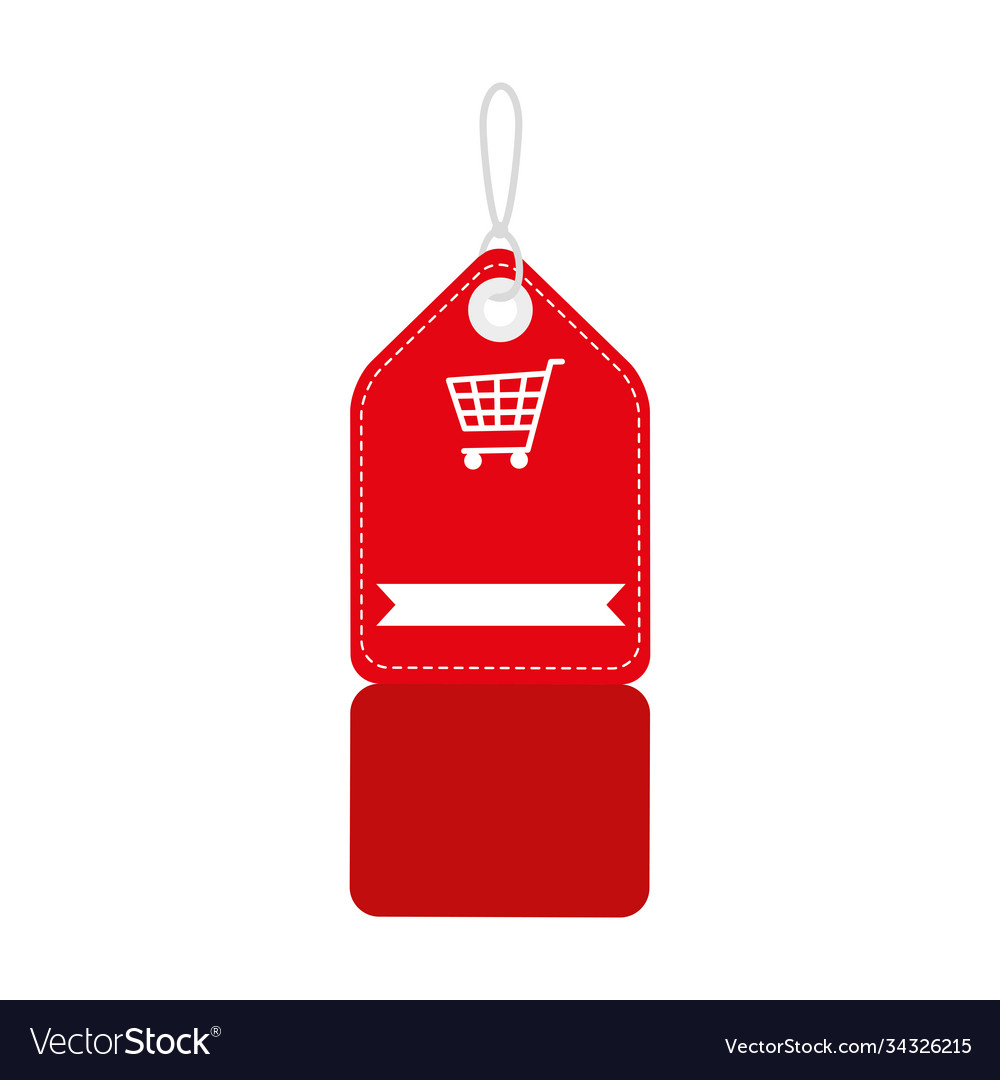 Shopping cart in label design Royalty Free Vector Image