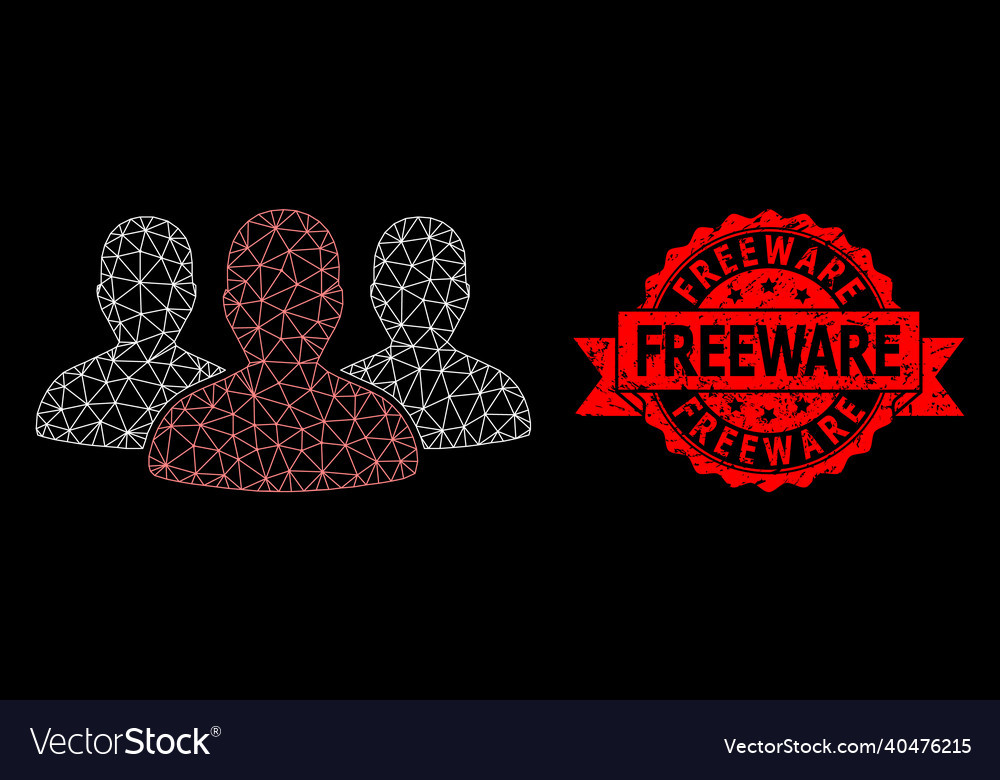 Triangular net mesh leader men group picture vector image Triangular net mesh leader men group picture