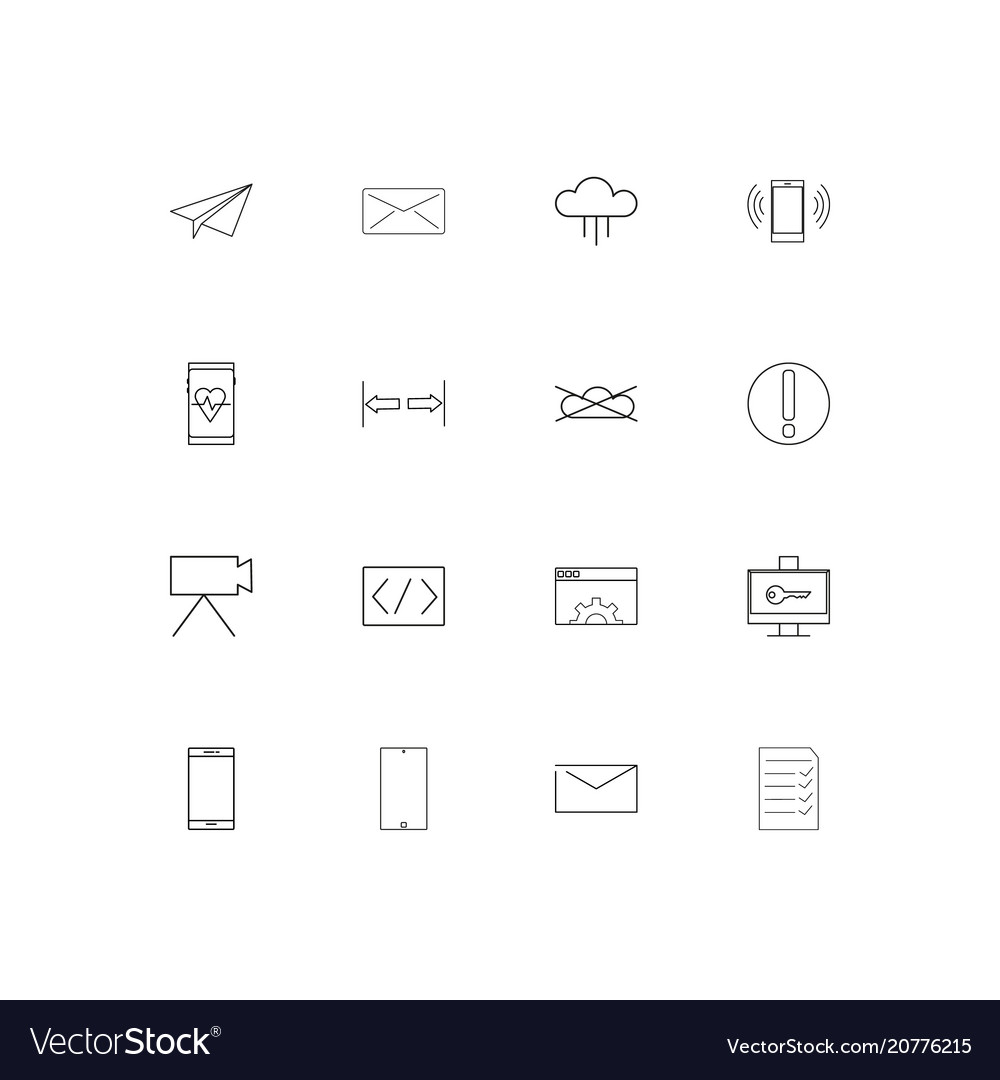 Web linear thin icons set outlined simple