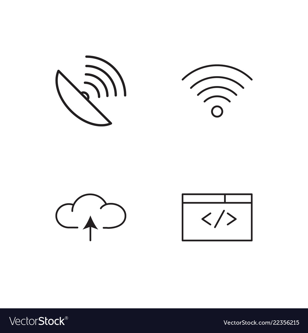Web simple outlined icons set Vector Image Web simple outlined icons set