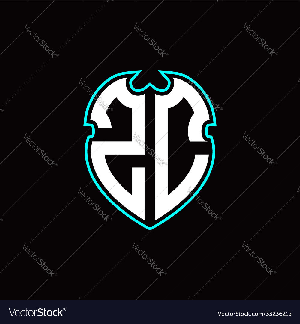 Z c initial logo design with a shield shape vector image Z c initial logo design with a shield shape