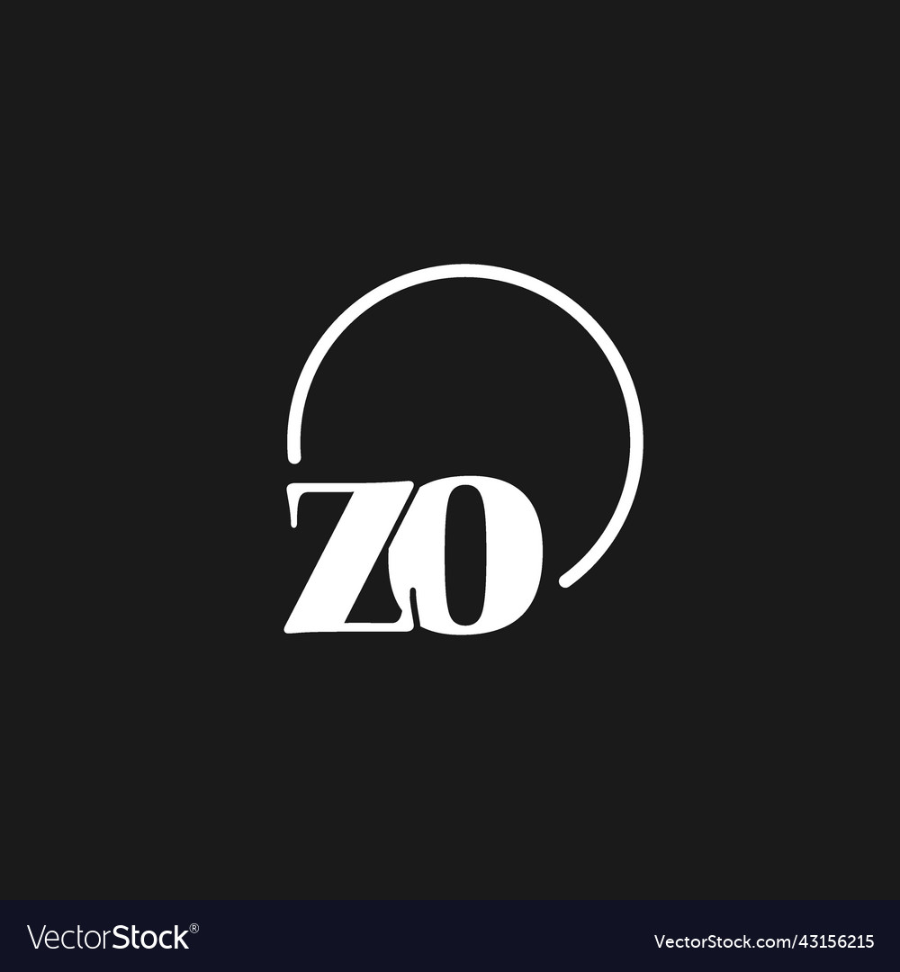 Zo logo initials monogram with circular lines Vector Image Zo logo initials monogram with circular lines