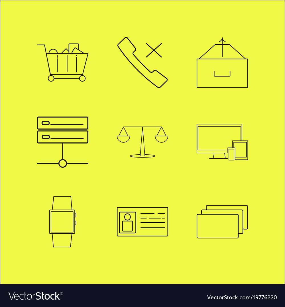 Business linear icon set simple outline icons