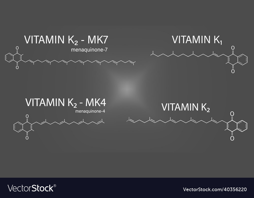 Chemical structure vitamin k1 and k2