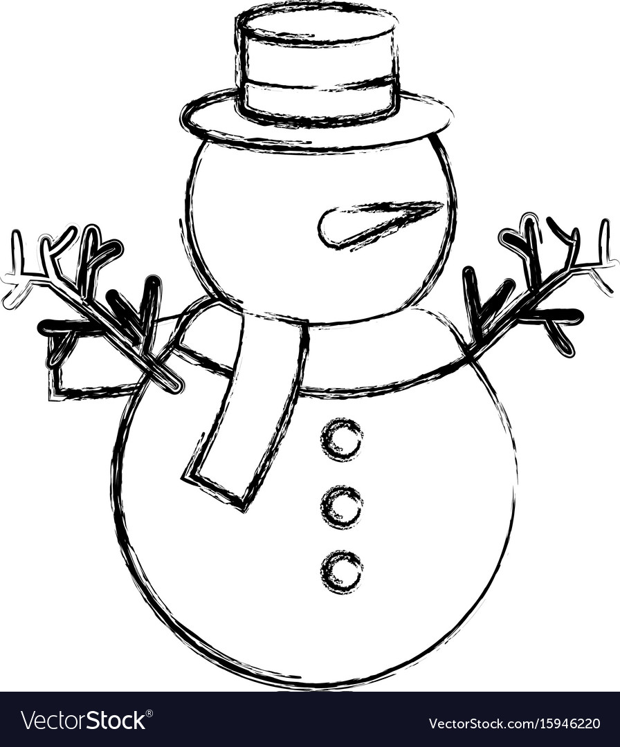 Cute Christmas Snowman Character Royalty Free Vector Image