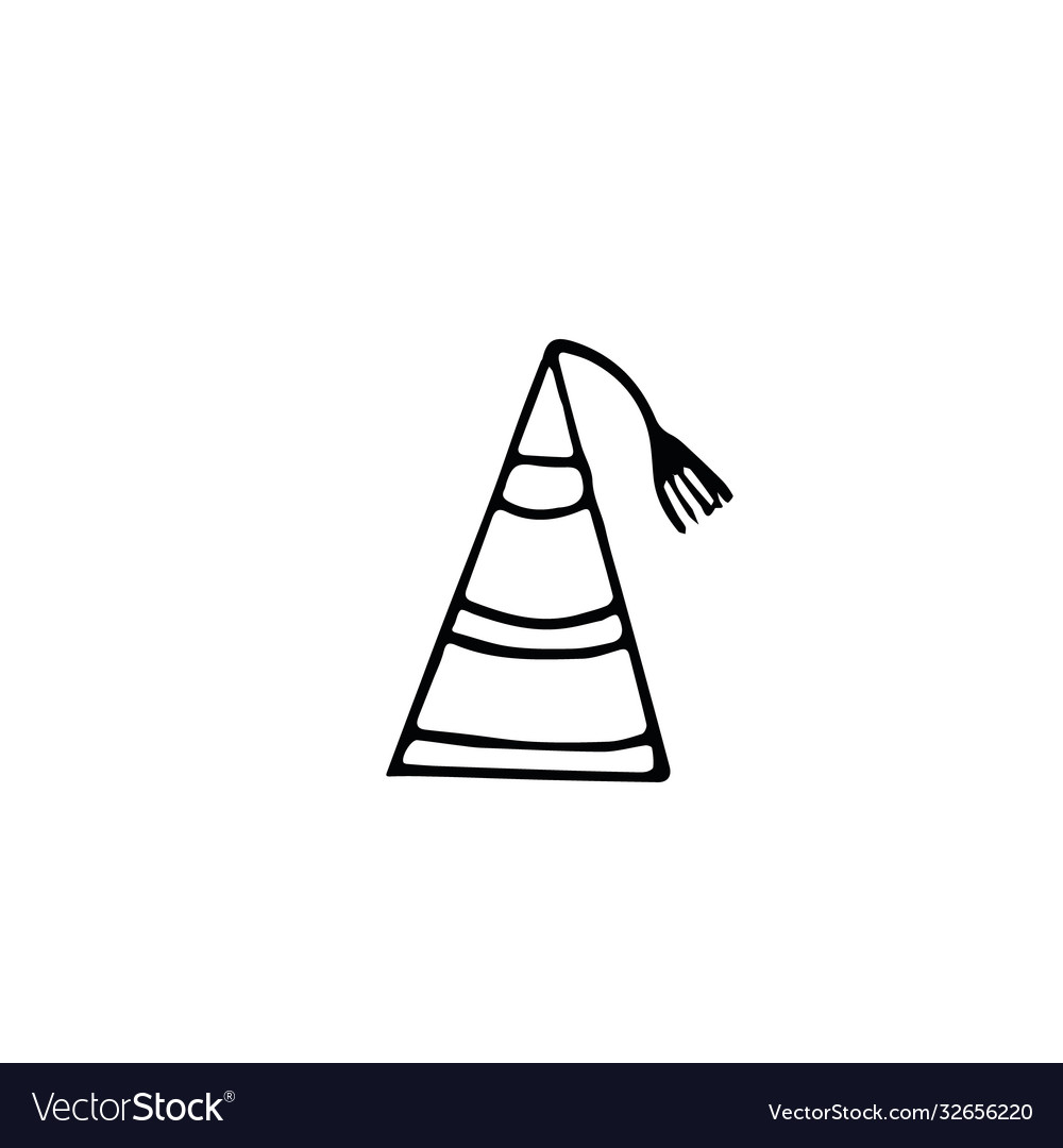 Festive funny hat with stripes hand drawn Vector Image