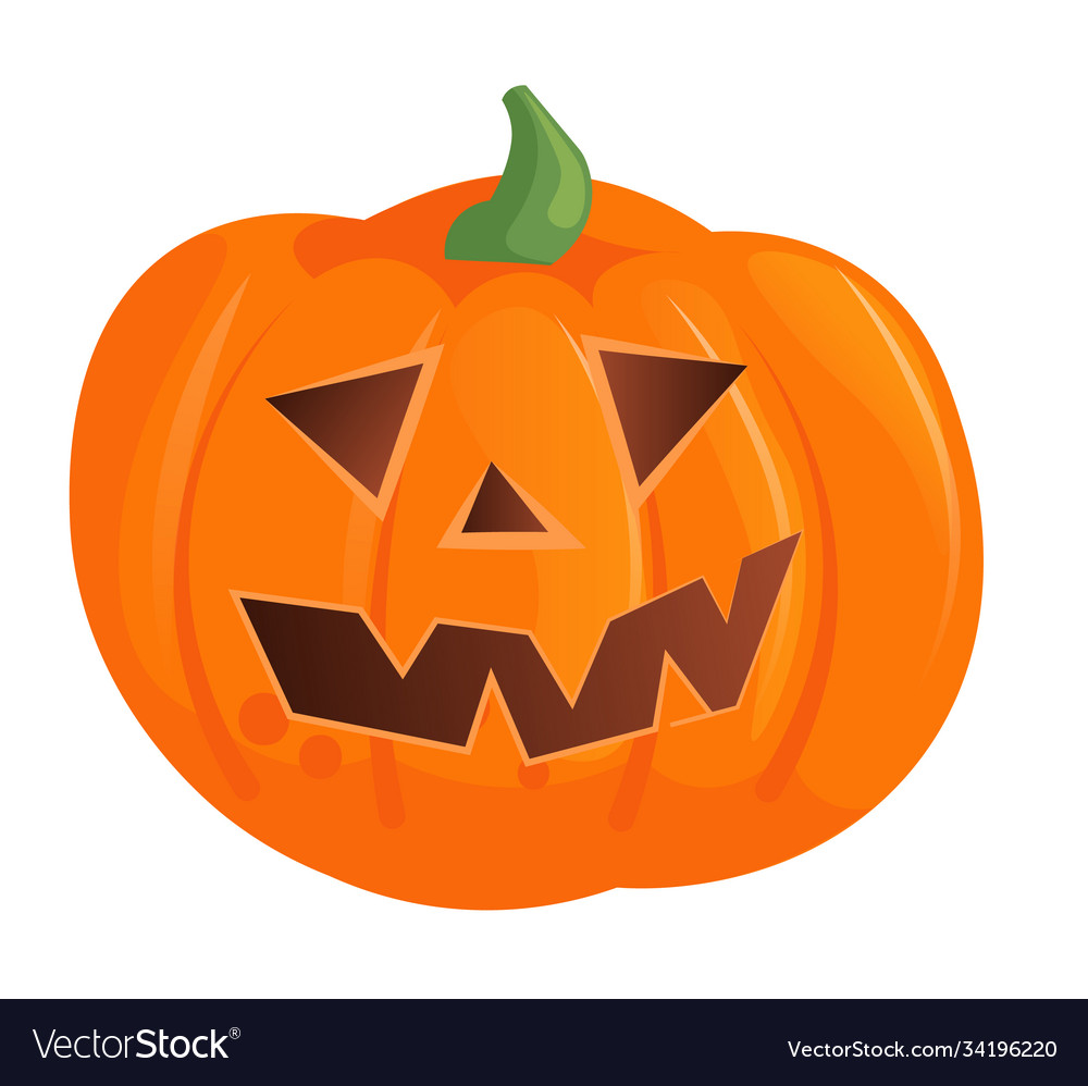 Lustiges Gesicht Kürbis für Halloween isoliert auf weiß