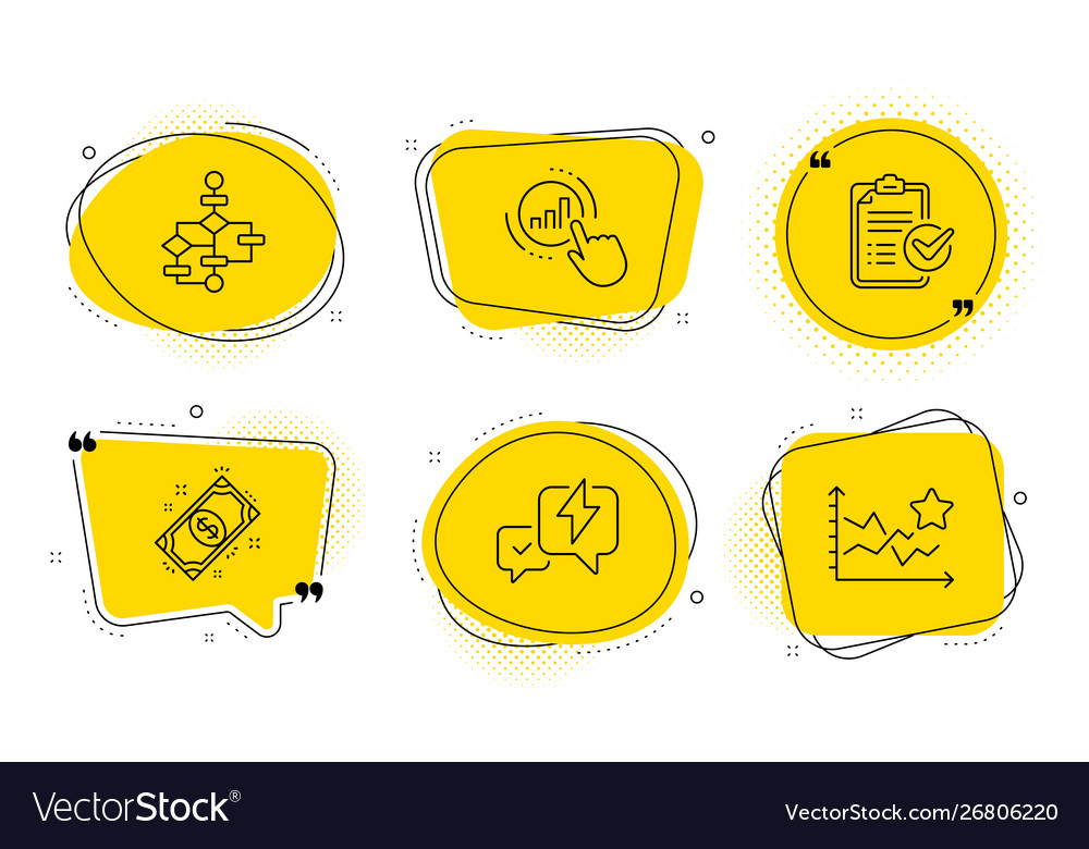 Graph chart block diagram and survey checklist vector image Graph chart block diagram and survey checklist